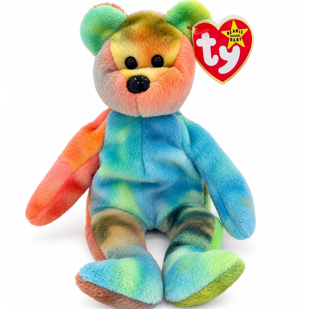 Ty Beanie Babies Garcia the Bear Tie Dye Plush 1995 Style 4051 Vintage collect